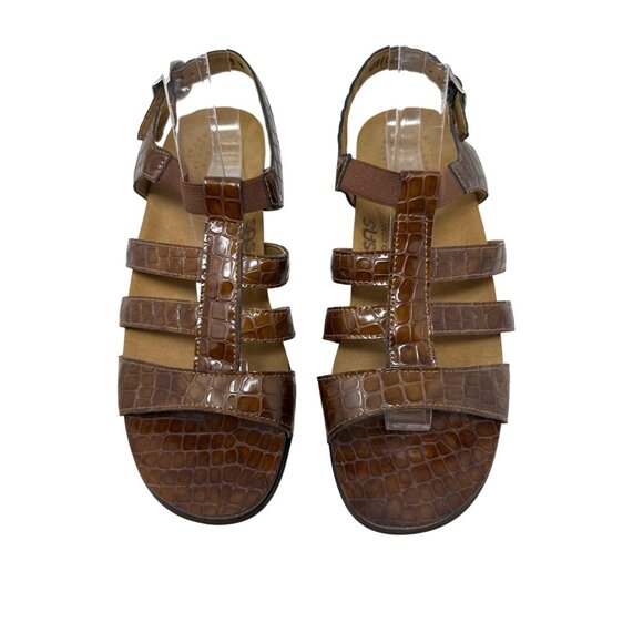 SAS Women’s Allegro Sandals Medium Cognac Croc Women's Size 9W - Picture 6 of 12